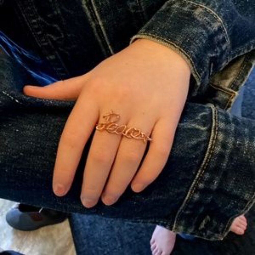 10kt Rose gold over 925 Sterling Silver. PEACE double ring REM French Riviera